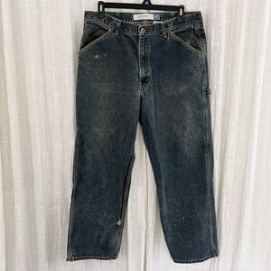 Vintage GAP Carpenter Jeans Worn Distressed Grunge Trashed - Mens 40 x 30
